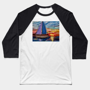 Out sailing at sunset. Baseball T-Shirt